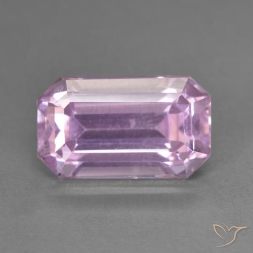 6.54ct Naturel Rose moyen Kunzite, Taille émeraude, VS