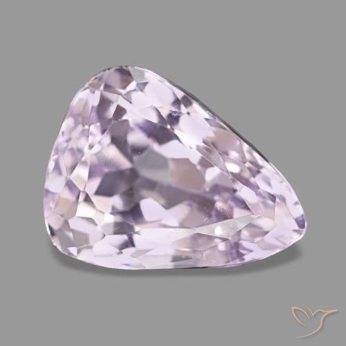 Kunzite rose naturelle en forme de poire, 3,75 ct, VS
