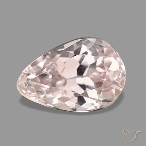 Kunzite rose naturelle en forme de poire, 3,48 ct, VS-SI