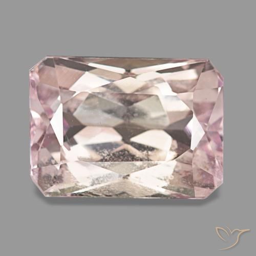Kunzite rose naturelle taille émeraude, 9,44 ct, VS