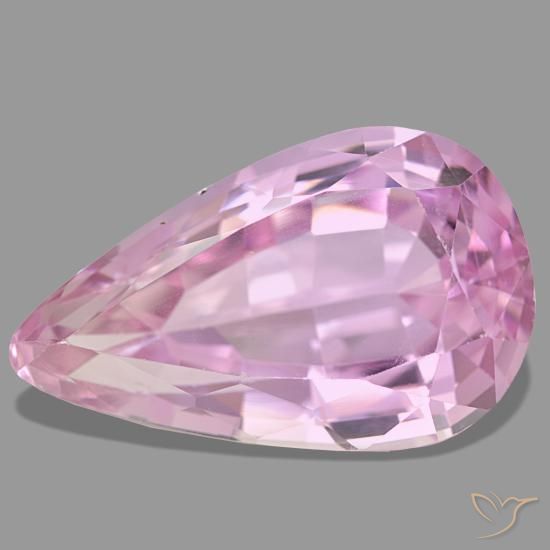 Kunzite rose de 24,32 ct, en forme de poire, VS