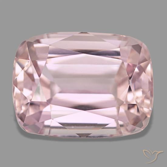 Kunzite rose naturelle coupe coussin, 10,60 ct, VVS