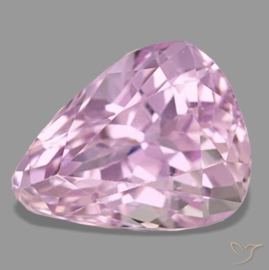 Kunzite rose naturelle en forme de poire, 7,38 ct, VS