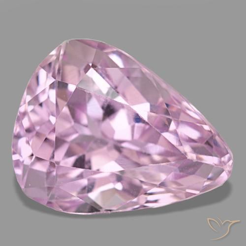 Kunzite rose naturelle en forme de poire, 7,38 ct, VS