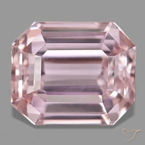 Kunzite rose de 33,54 ct, taille émeraude, VVS-VS