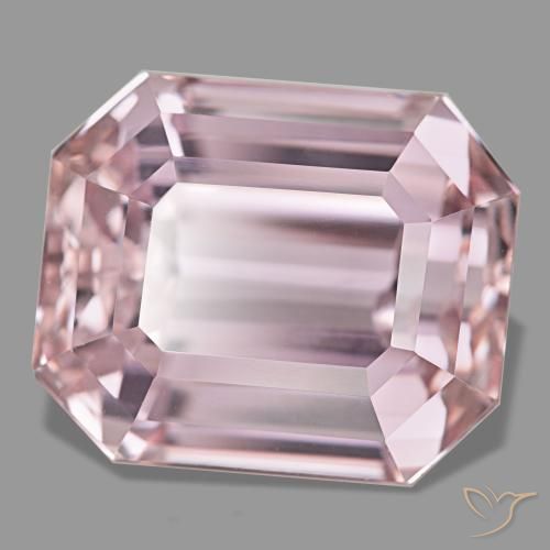 Kunzite rose naturelle taille émeraude, 33,54 ct, VVS-VS