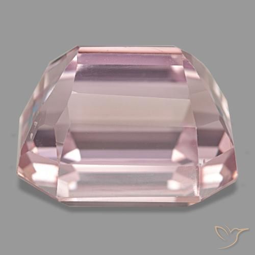 Kunzite rose naturelle taille émeraude, 33,54 ct, VVS-VS