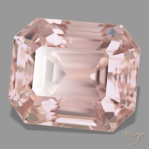 Kunzite rose naturelle taille émeraude, 38,18 ct, VVS-VS