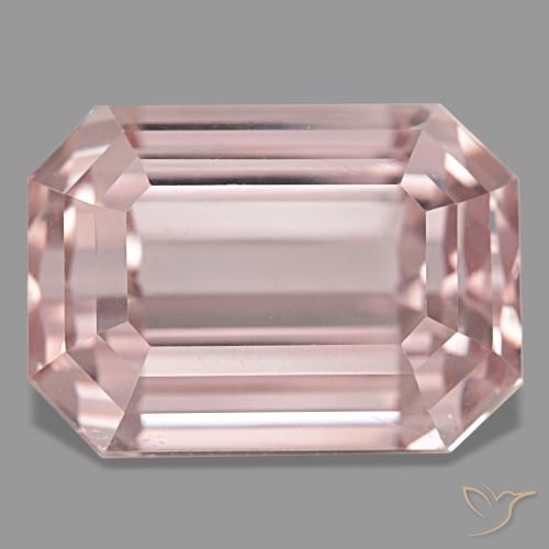 Kunzite rose naturelle taille émeraude, 60,39 ct, VVS-VS