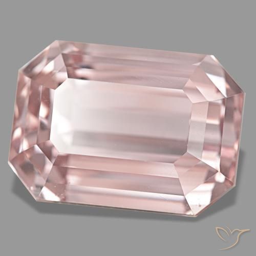 Kunzite rose naturelle taille émeraude, 60,39 ct, VVS-VS