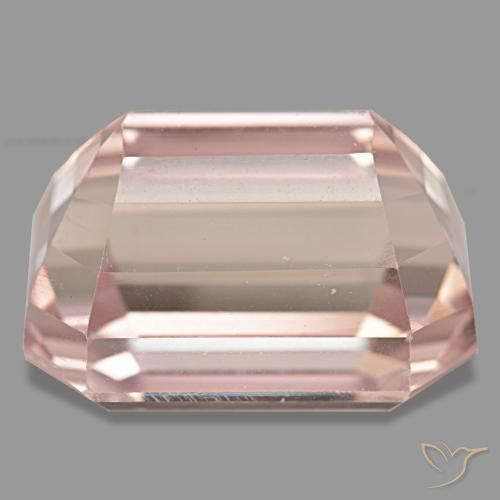 Kunzite rose naturelle taille émeraude, 60,39 ct, VVS-VS