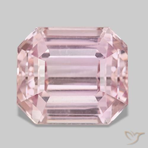 Kunzite rose naturelle taille émeraude, 34,25 ct, VVS-VS