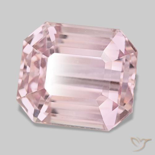 Kunzite rose naturelle taille émeraude, 34,25 ct, VVS-VS