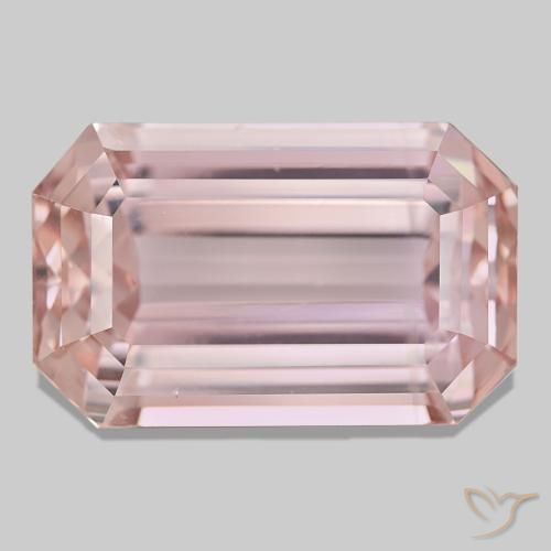 Kunzite rose naturelle taille émeraude, 63,93 ct, VVS-VS