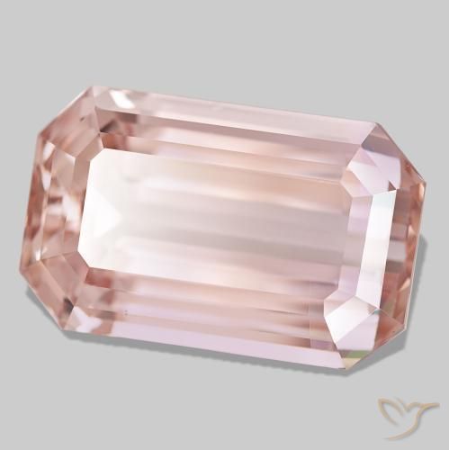 Kunzite rose naturelle taille émeraude, 63,93 ct, VVS-VS