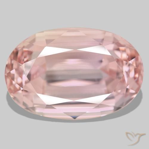 Kunzite rose naturelle coupe ovale, 76,84 ct, VVS