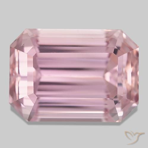 Kunzite rose naturelle taille émeraude, 27,93 ct, VVS