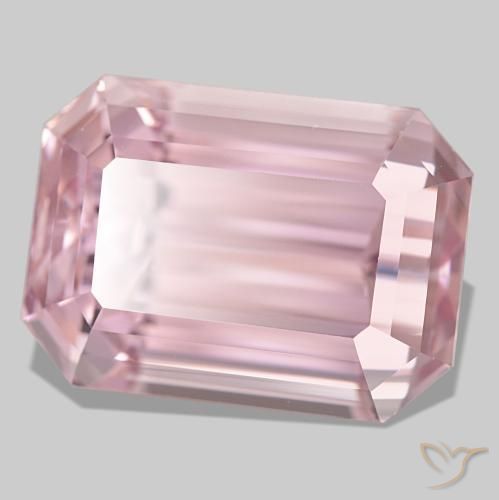 Kunzite rose naturelle taille émeraude, 27,93 ct, VVS