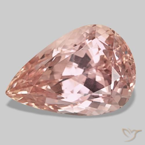 Kunzite rose naturelle en forme de poire, 117,27 ct, VVS