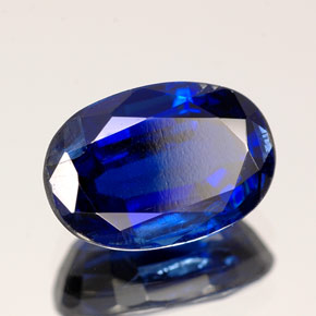 Cyanite bleue naturelle coupe ovale, 3,53 ct, SI