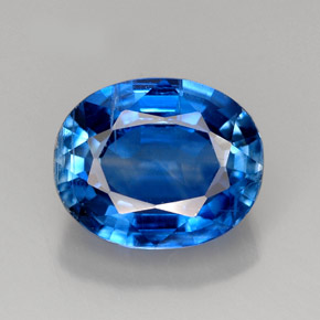 Cyanite bleue naturelle coupe ovale, 4,92 ct, VS