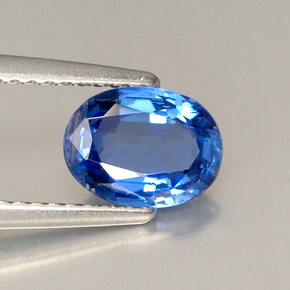 Cyanite bleue naturelle coupe ovale, 1,45 ct, VS