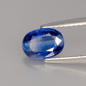 Cyanite bleue naturelle coupe ovale, 1,03 ct, VS-SI
