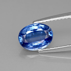 Cyanite bleue naturelle coupe ovale, 1,57 ct, VS
