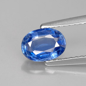 Cyanite bleue naturelle coupe ovale, 1,04 ct, VS-SI
