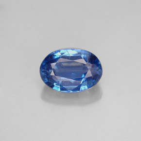 Cyanite bleue naturelle coupe ovale, 1,18 ct, VS-SI