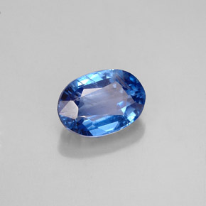 Cyanite bleue naturelle coupe ovale, 1,18 ct, VS-SI