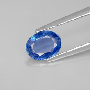 Cyanite bleue naturelle coupe ovale, 1,18 ct, VVS-VS