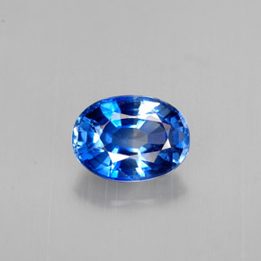 Cyanite bleue naturelle coupe ovale, 1,17 ct, VVS-VS