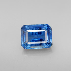 Cyanite bleue naturelle taille émeraude, 3,42 ct, SI