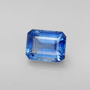 Cyanite bleue naturelle taille émeraude, 3,42 ct, SI