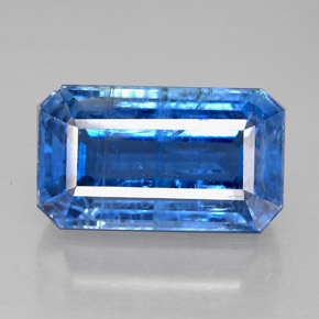 Cyanite bleue naturelle taille émeraude, 8,71 ct, SI