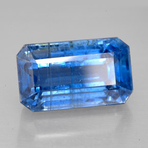 Cyanite bleue naturelle taille émeraude, 8,71 ct, SI