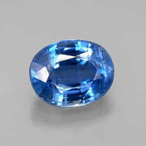 Cyanite bleue naturelle coupe ovale, 3,46 ct, SI