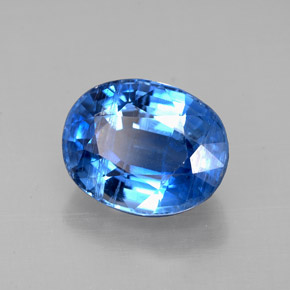 Cyanite bleue naturelle coupe ovale, 3,46 ct, SI