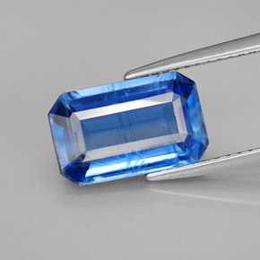 Disthène Bleu naturelle Taille émeraude, 3.79 ct, SI