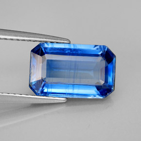Disthène Bleu naturelle Taille émeraude, 3.79 ct, SI