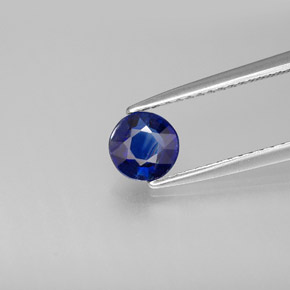 Cyanite bleue naturelle coupe roude, 0,71 ct, VS