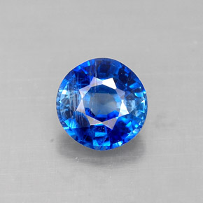 Cyanite bleue naturelle coupe roude, 0,81 ct, VS-SI