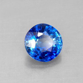 Cyanite bleue naturelle coupe roude, 0,81 ct, VS-SI