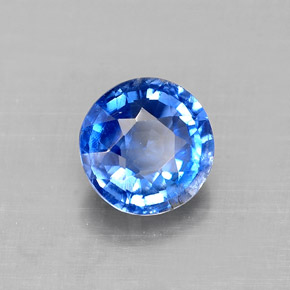 Cyanite bleue naturelle coupe roude, 0,89 ct, VS