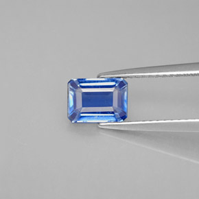 Cyanite bleue naturelle taille émeraude, 1,47 ct, VS-SI