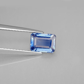 Cyanite bleue naturelle taille émeraude, 1,47 ct, VS-SI