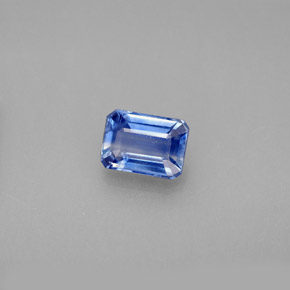Disthène Bleu naturelle Taille émeraude, 1.28 ct, VS-SI