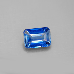 Cyanite bleue naturelle taille émeraude, 1,09 ct, VS-SI