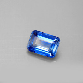 Cyanite bleue naturelle taille émeraude, 1,09 ct, VS-SI